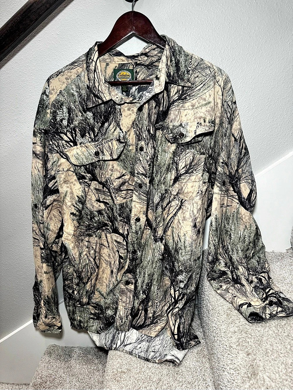 Cabela's Outdoorsmen Guide Series Camo Shirt Brown & Green 2XL Like New